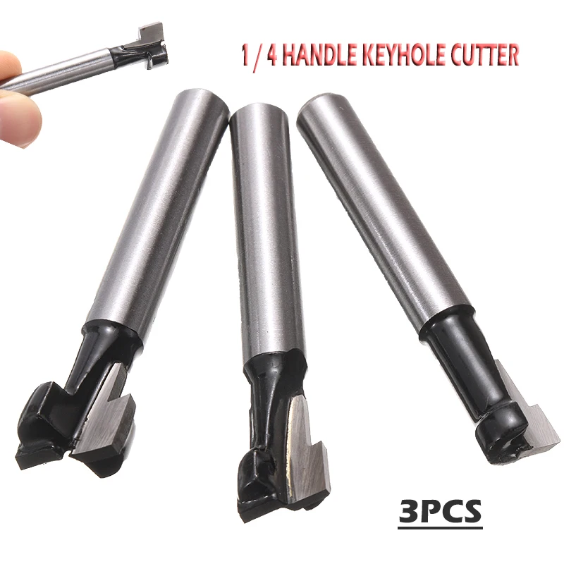 

3pcs 1/4 Shank T-Slot Cutter Router Bit Set for Wood Woodworking Tool T Slotting Milling Cutters