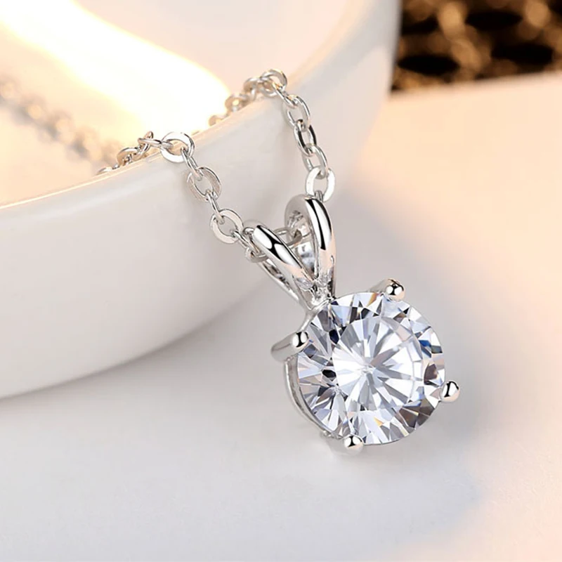 Женское Ожерелье с кулоном из циркония длинная цепочка в классическом стиле цвет