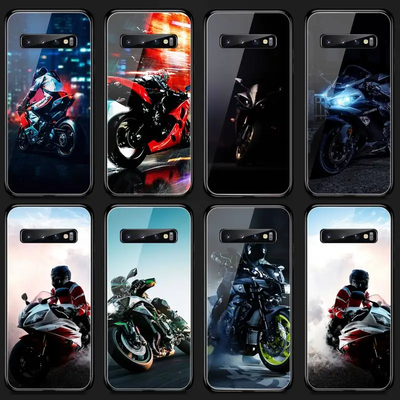 

Moto Cross motorcycle sports Phone Case Tempered Glass For Samsung S20 Plus S7 S8 S9 S10E Plus Note 8 9 10 Plus A7 2018