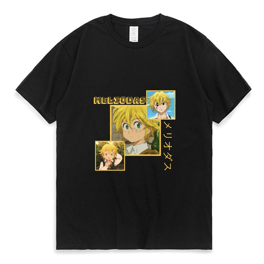 

2021 Hot Anime Seven Deadly Sins Print T Shirt for Men Women Manga Nanatsu No Taizai Meliodas Graphic Tees Summer Cotton T-shirt