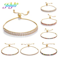juya luxury wedding jewelry supplies handmade aaa cubic zirconia claw chains charm bracelets for women friendship bracelets