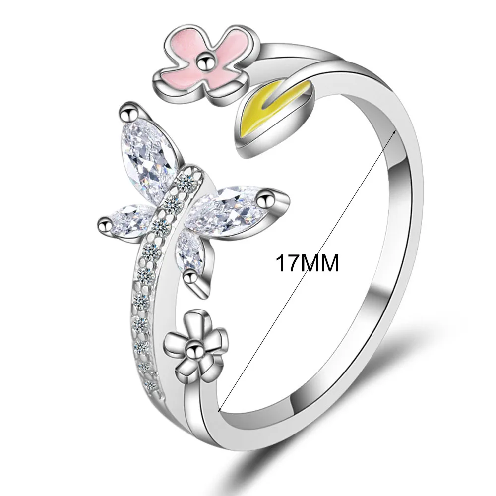 Регулируемое кольцо MEETSOFT для женщин ювелирное изделие с покрытием из серебра Copal