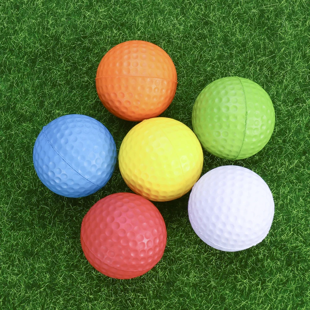 

6pcs Flexible Practice Balls PU Golfballs Indoor Outdoor Training Ball (White + Yellow + Blue + Red + Orange + Green)