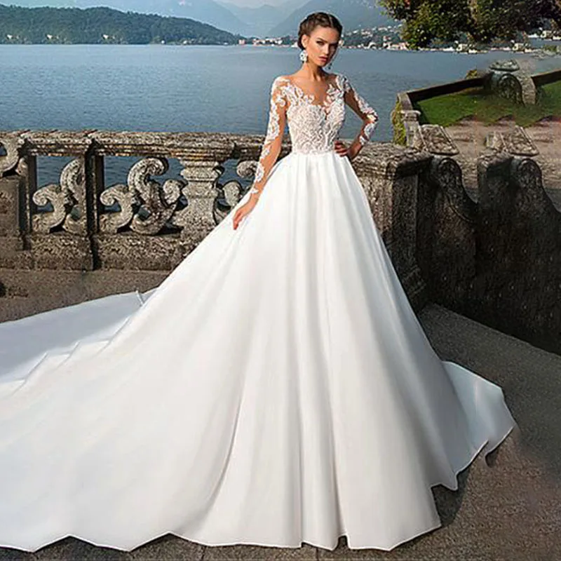 

MNGRL New Simple Wedding Dress Backless Sleeveless Design Chiffon Lace Bride Dresses Princess Dress Plus Size Tailor-made