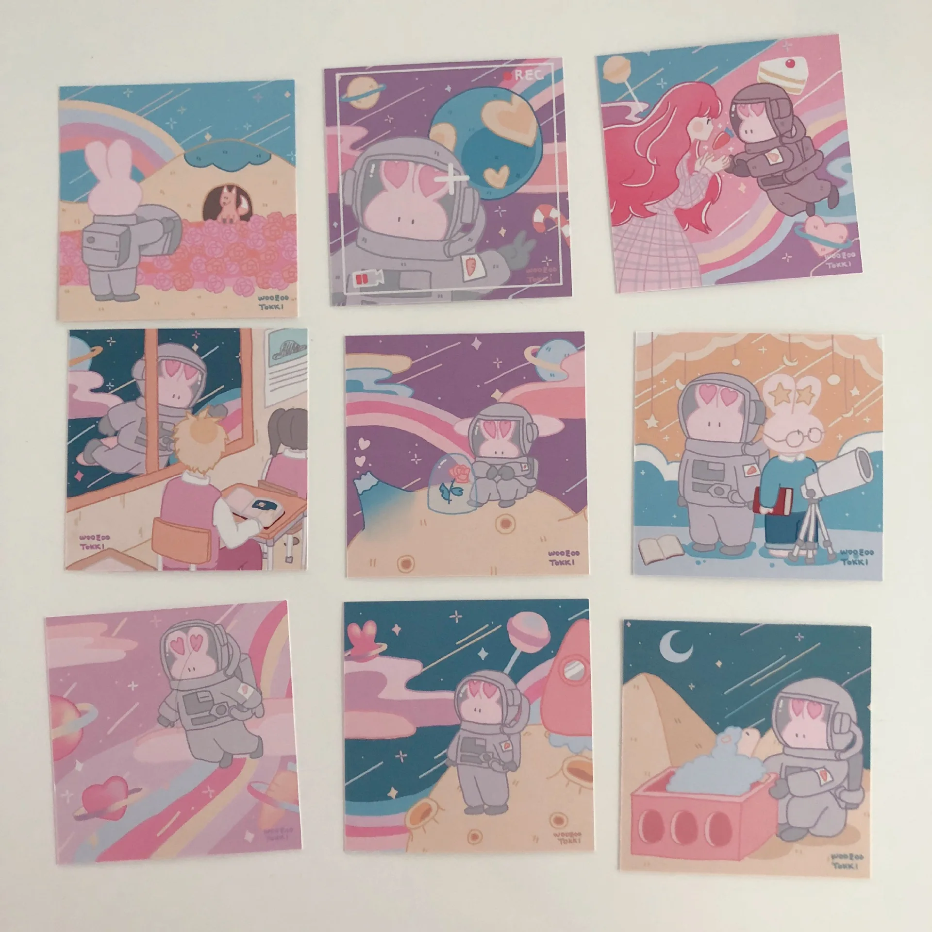 9 листов декоративные открытки с изображением симпатичного астронавта и