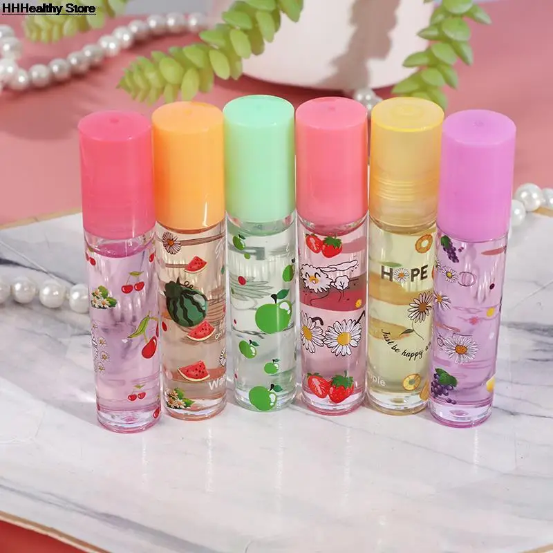 

1pc Random Lip Moisturizing 6 Color Roll-On Fruit Lip Balm Lip Oil Moisturizing Mirror Lip Gloss Transparent Lipstick Primer