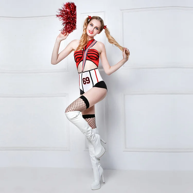 Костюм Болельщицы одежда Топ Юбка Футбол Регби Баскетбол Cheer Team девушка