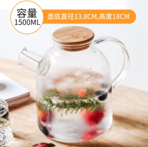 

1L/1.5L Big Transparent Borosilicate Glass Teapot Heat-Resistant Large Clear Tea Pot Flower Tea Set Puer Kettle Office Home Tool
