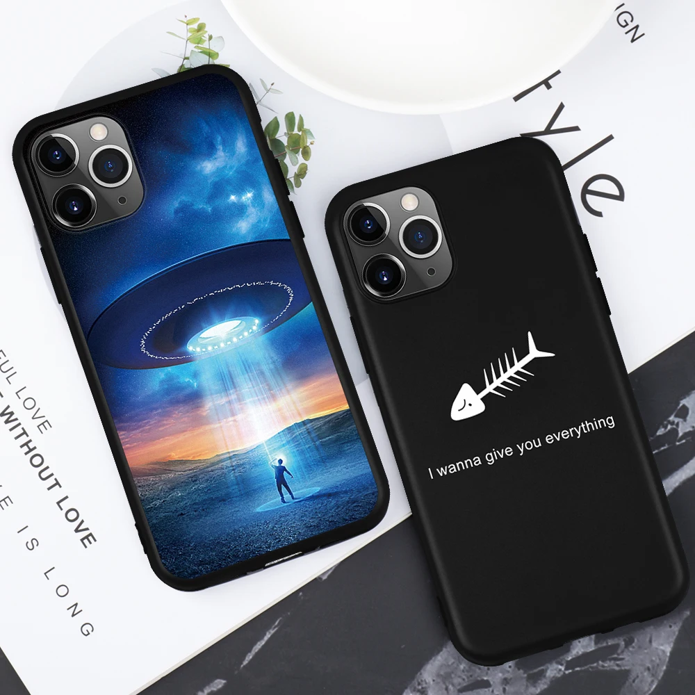 For iPhone 11 Pro Max Cartoon Patterned Case XR X XS MAX TPU Soft Phone Back Cover | Мобильные телефоны и аксессуары