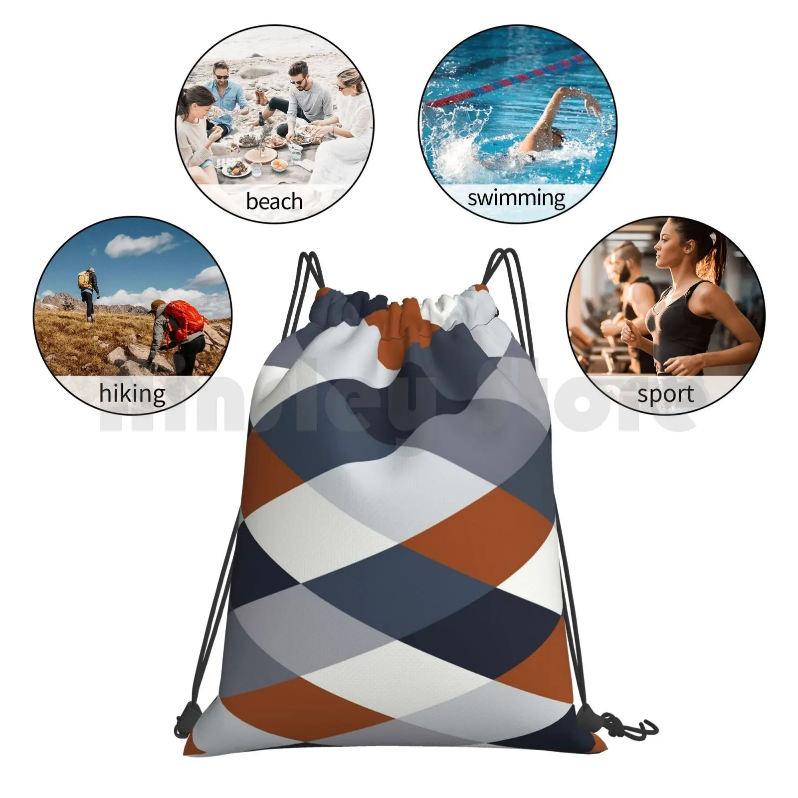 

Navy Rust Geometry Viib Backpack Drawstring Bags Gym Bag Waterproof Navy Rust Geometry Blue Navy Rust White Navy Rust