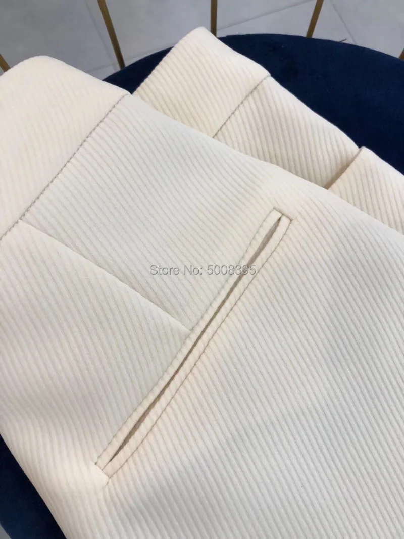Высокое качество! Кремовый хаки Novara Twill Брюки витой шов Высокая талия Модные свободные брюки женские 2019FW горячая распродажа