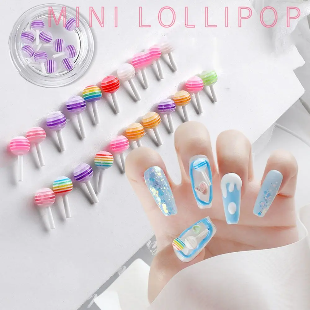 

10pcs Lollipop Nail Art Jewelry Colorful Cartoon Lollipop Nail Decoration 3D Lollipop Nail Ornament