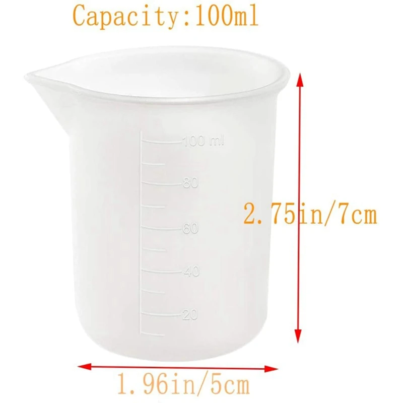 

100ml Silicone White Measuring Cup Household Mixing Cup Reusable DIY Baking Measuring Tool With Scale Kitchen Accessories