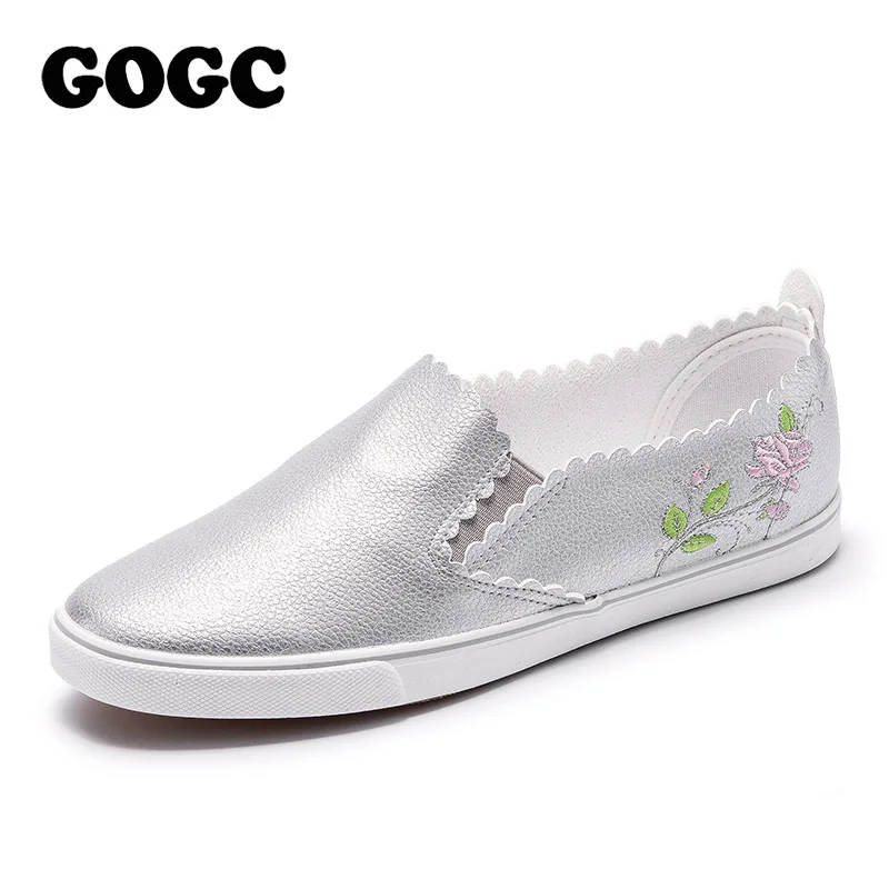 GOGC 2018 цветок дамские туфли на плоской подошве дышащие мягкие вулканизированной