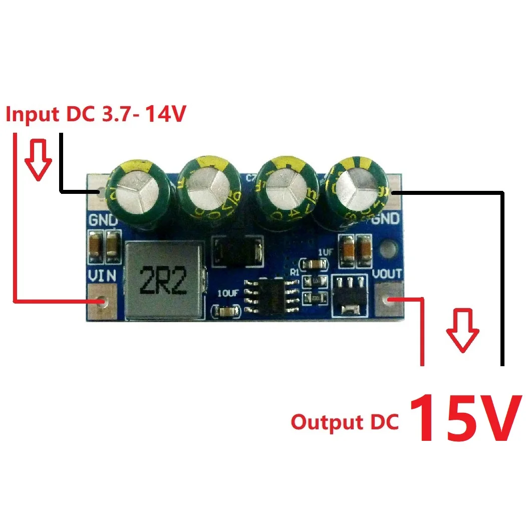 60 Вт DC 3,7 V-18 V 5V 6V 9V 12V 15V 19,5 V Шаг повышающий конвертер постоянного/переменного тока, Molude для свинцово-кислотный автомобильный прикуриватель PLC светодиодный - Цвет: 15V