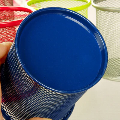 

1pcs 5 Colors Metel Round Pen Holders Mesh Hollow Pen Pencil Pot Holder Container Organizer Office School Supplies