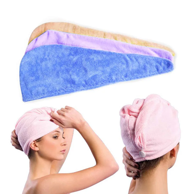 

Women Hair Drying Hat Makeup Ponytail Holder Lady Water Absorbent Microfiber Towel Bath Cap DSS899