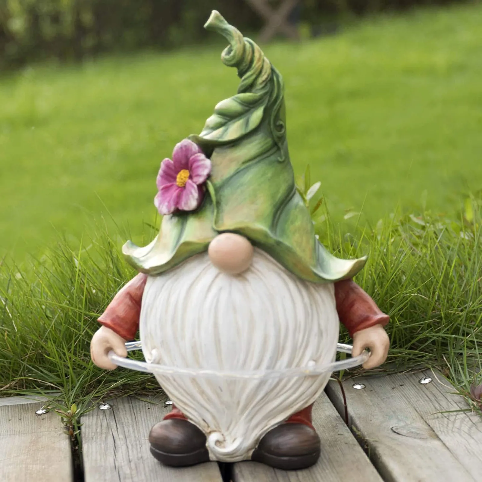 

Garden Dwarf Statue-resin Dwarf Statue Carrying Magic Ball And Solar Led Light Figurines Ornaments Home Garden