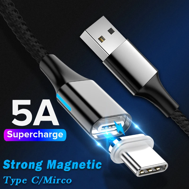Olhveitra 5A Магнитный кабель Тип usb C супер быстрая зарядка для samsung huawei Xiaomi Магнит Micro