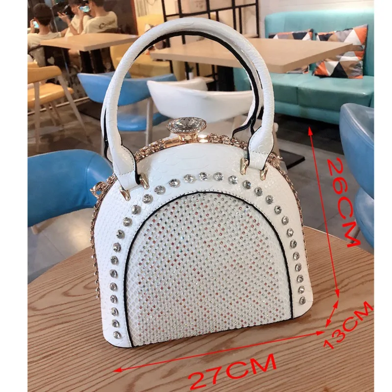 

Diamond Handbags Women Brand 2020 Famous Designer Luxury Leather Top-handle Bag Sac Female Rhinestone Ladies Hand Shoulder Bags