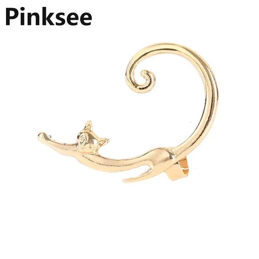 O Gold 1PC only 1 шт., готические блестящие серьги с кристаллами и бабочками, позолоченные/посеребренные хрящи, клипсы для женщин, аксессуары для девочек - Окраска металла: O Gold 1PC only