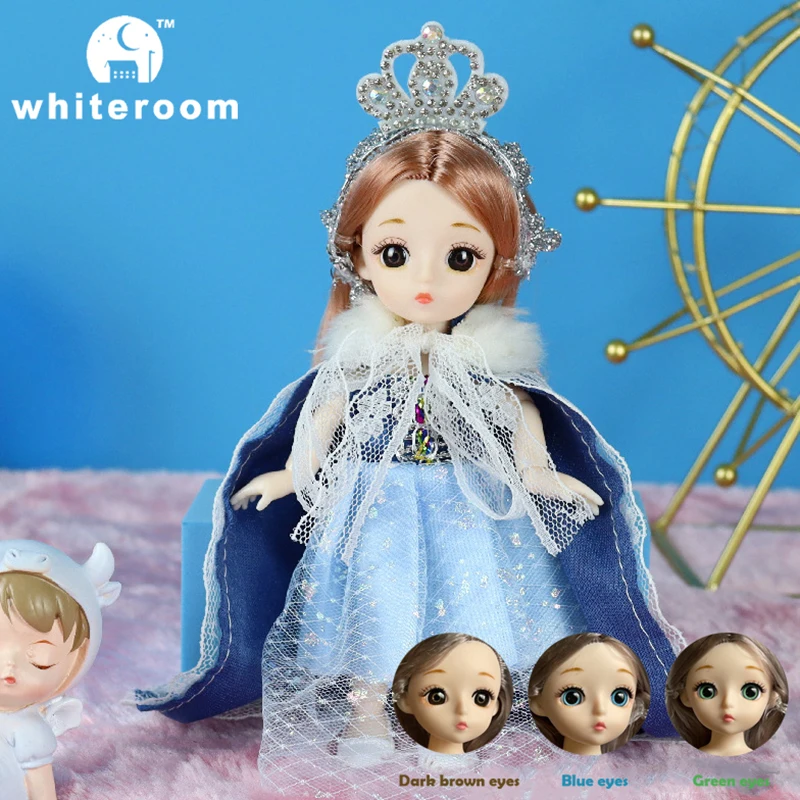 

New 16 cm BJD Mini Doll 13 Movable Joint Girl Baby 3D Big Eyes Beautiful DIY Toy Doll With Clothes Dress Up 1/12 Fashion Doll