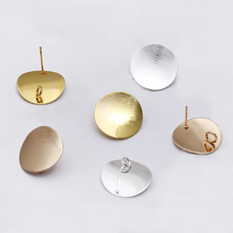 

Металлические серьги-гвоздики с петлей, золотистые/Серебристые круглые серьги «сделай сам», аксессуары для изготовления ювелирных изделий, 100 шт., 20 мм