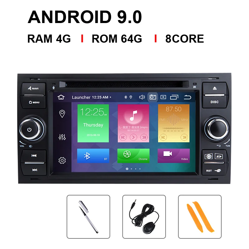 8 Core 64 ROM Ips DSP 8 Core2 din Android 9 автомобильный Радио мультимедиа для Ford Focus 2 3 mk2 Mondeo 4 Kuga Fiesta Transit подключения S-MAXC-MAX 4G 64G - Цвет: 8 Core 64 ROM