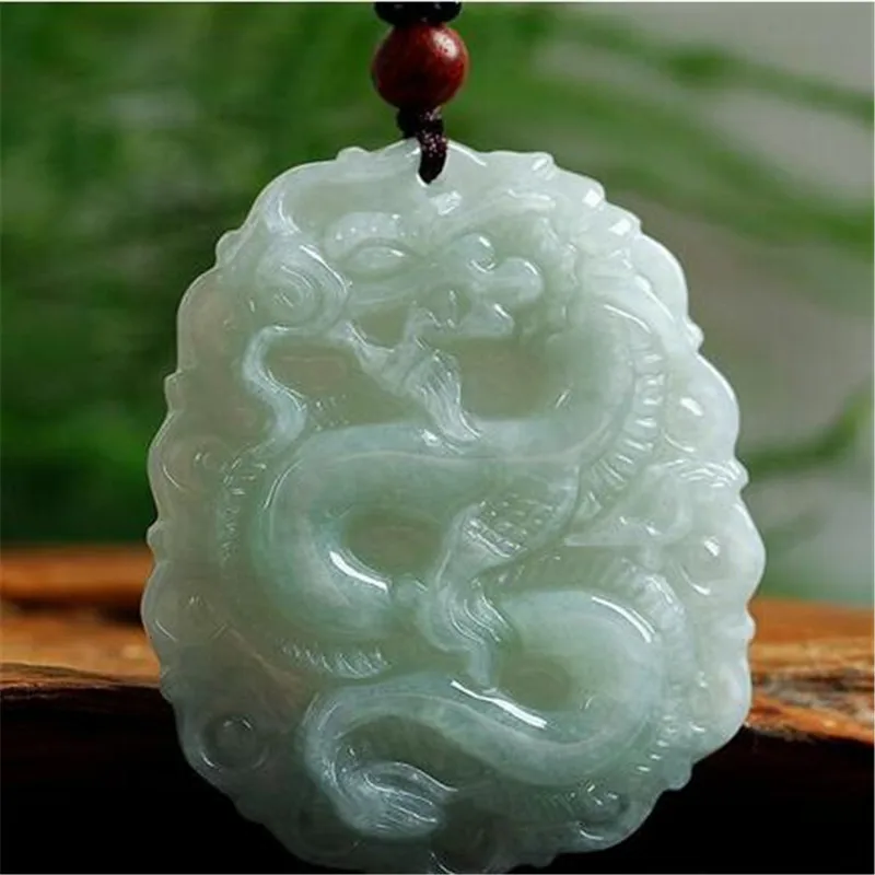 

Natural jadeite a cargo dragon pendants Domineering men's stone jewelry opening zodiac security pendants
