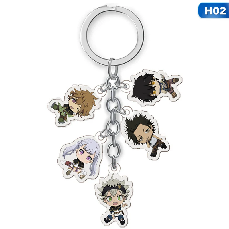 

Japanese Anime Black Clover Keychain Cartoon Figure Car Key Chains Holder Keyrings Best Friend Graduation Christmas Day Gift
