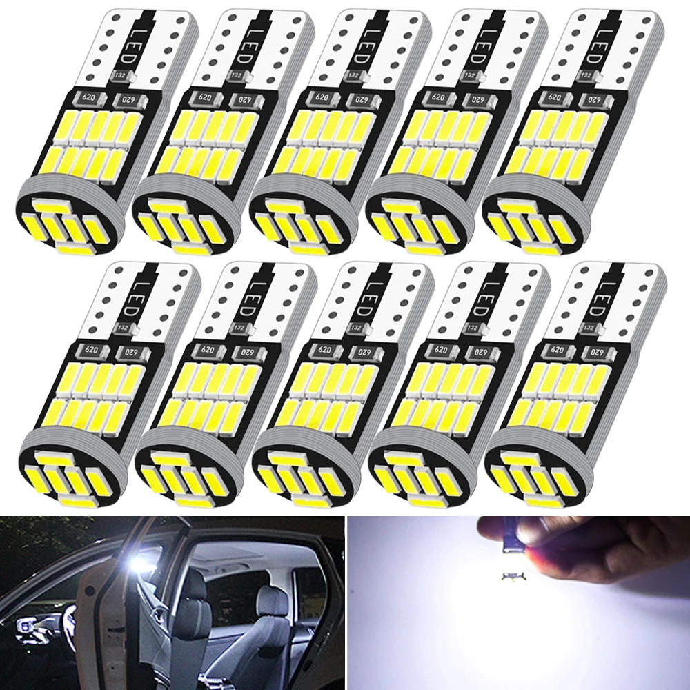 

Светодиодная лампа T10 W5W Canbus 4014 26 SMD 194 168, автомобильный габаритный фонарь для парковки, боковой маркер, внутреннее освещение, Автомобильная Л...