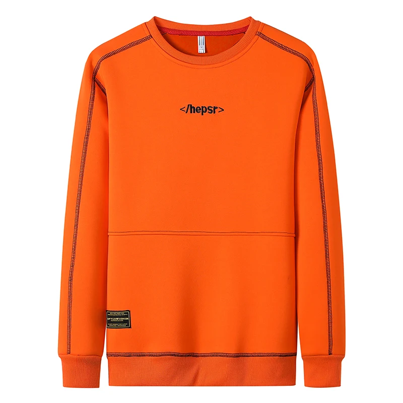 

Loldeal Long Sleeve Sweatshirt Fashion Round Neck Letter Embroidered Slim Fit