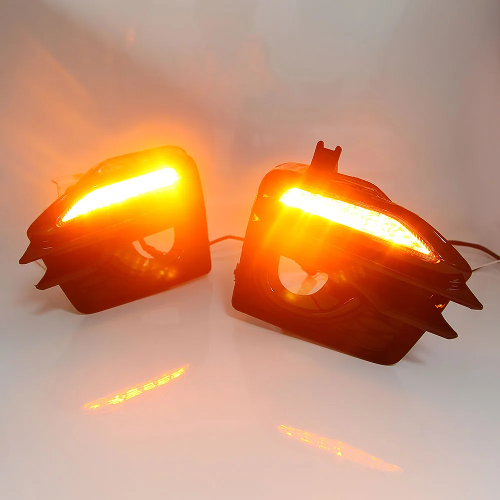 

Car Front Fog Lights Grille Cover + LED Daytime Running Light Lamp For Infiniti Q50 Sport 2014 2015 Signal day lights