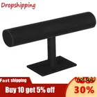 Стойка T-Bar, подставка для часов, браслетов, держатель для ювелирных изделий, браслетов, цепочек, ожерелий, бархатныйкожаный дисплей часов, черный, красный жесткий Органайзер