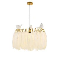 contemporary white leather pendant light bird decor hanging led pendant lamp dining room restaurant home light