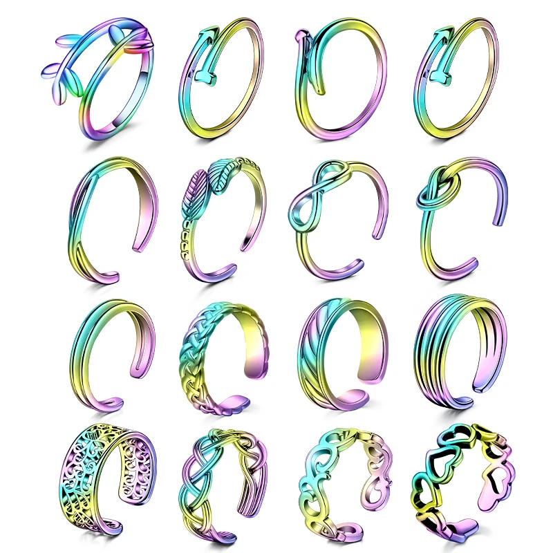 Регулируемые кольца из нержавеющей стали для женщин пальцев ног летнее пляжное
