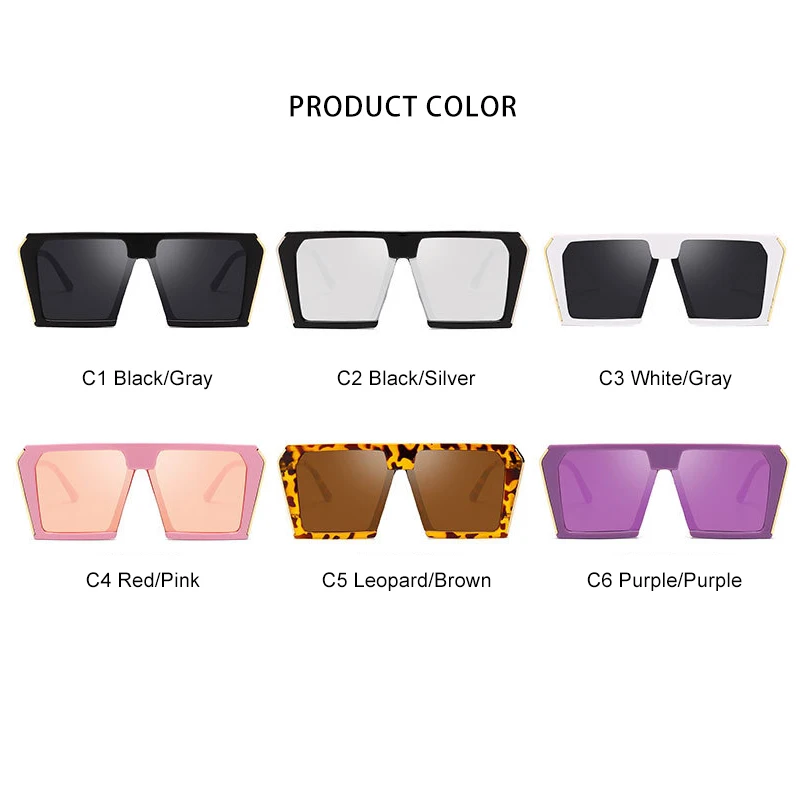 

ROYAL GIRL Oversized Sunglasses Women Men Square Retro Vintage Sun Glasses Brand Designer gafas de sol mujer UV400 ss185