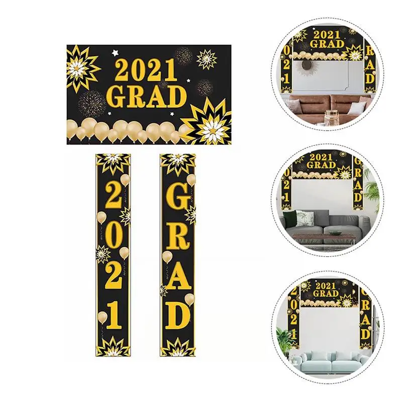 

3pcs/set Graduation Party Couplet Door Curtain Door Banner Graduation Decor