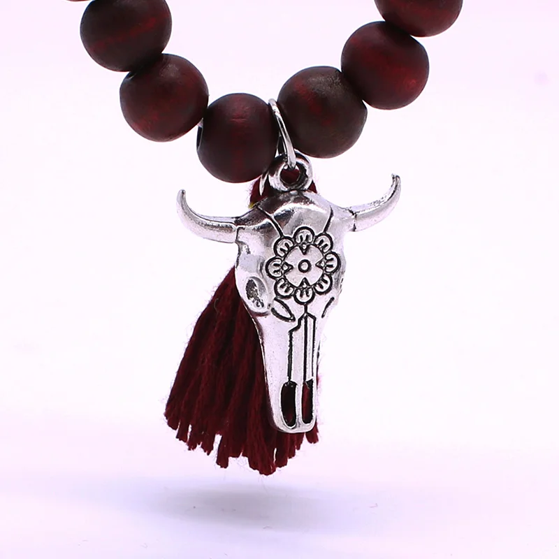 Браслет с бусинами в богемном стиле Женский браслет из сплава и кисточками виде