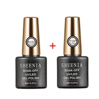 sheenia 8ml uv gel nail polish top coat 2pcs base and top coat varnishes nail gel long lasting soak off uv gel nails varnish