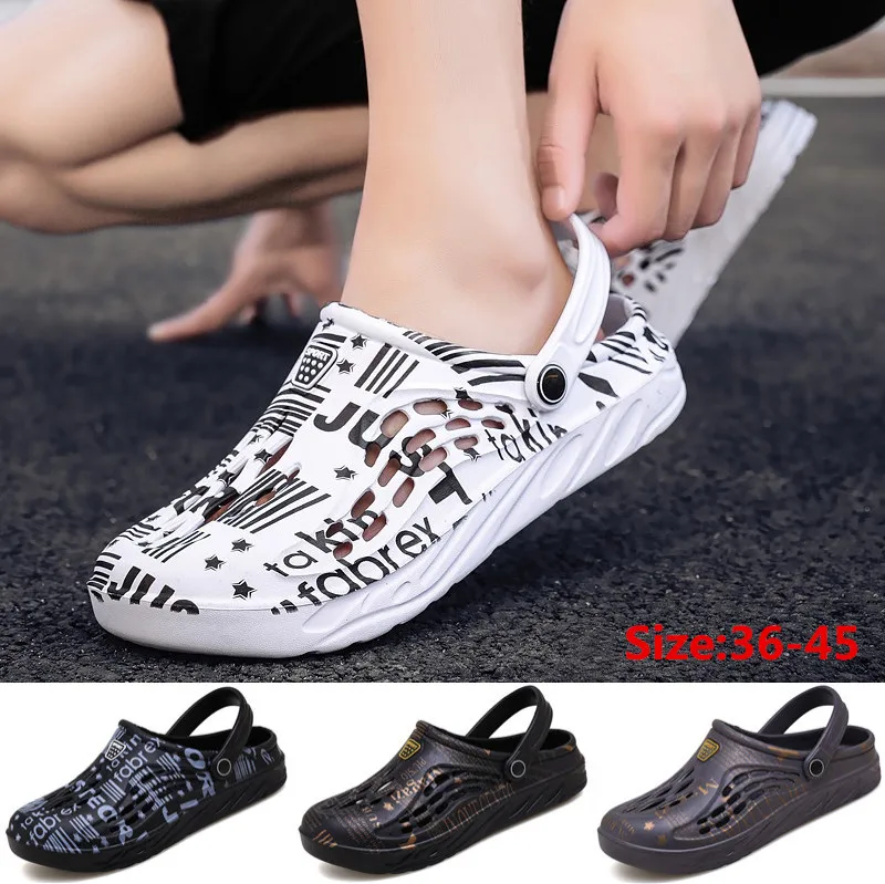 

Newbeads Crocks Crocse Sandals Hole Shoes Slippers Men and Women Summer Camouflage Air Cushion Beach Flat Garden Shoes Couple