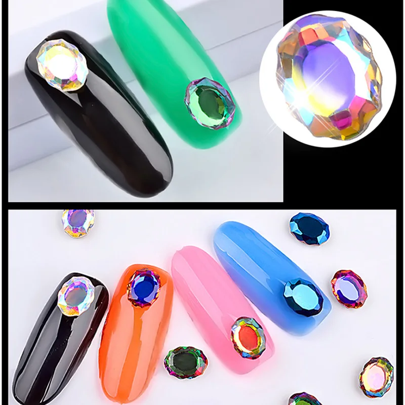 

6*8mm Two Way to Use 3D Magic AB Crystal Rhinestones Nail Art Decorations Nail Art Decor Manicure Accessories Supplies