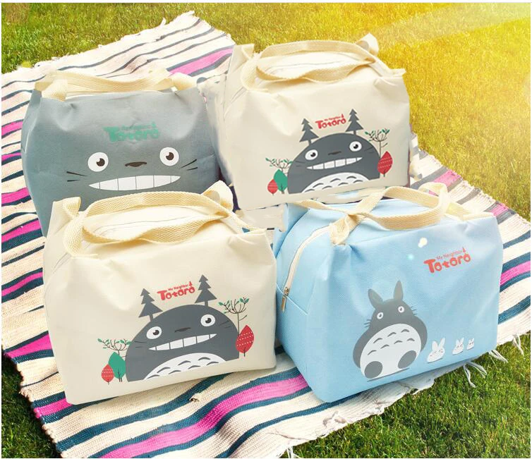 DHL FEDEX 50 pieces keep warm Totoro Printing Portable Picnic Bag Cartoon Ice Insulation Car Lunch fruit storage Bag