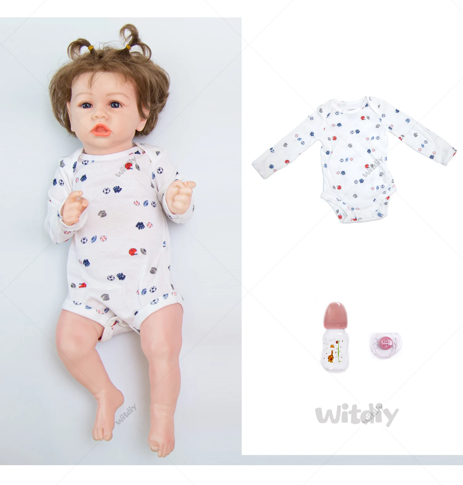 

Witdiy Baby Jumpsuit saskia 58CM bebe reborn reborn baby doll Rebirth doll Baby rebirth silicone doll silicone