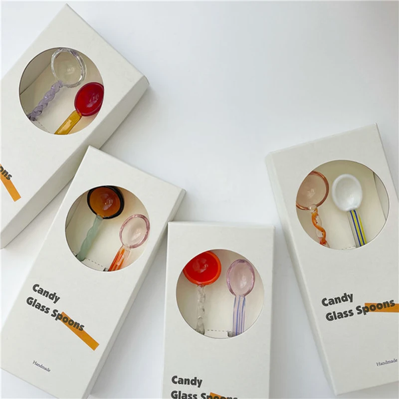 Crystal Candy Dessert Spoon Stained Glass Spiral Coffee Milk Stirring Lovely Ins Style | Дом и сад