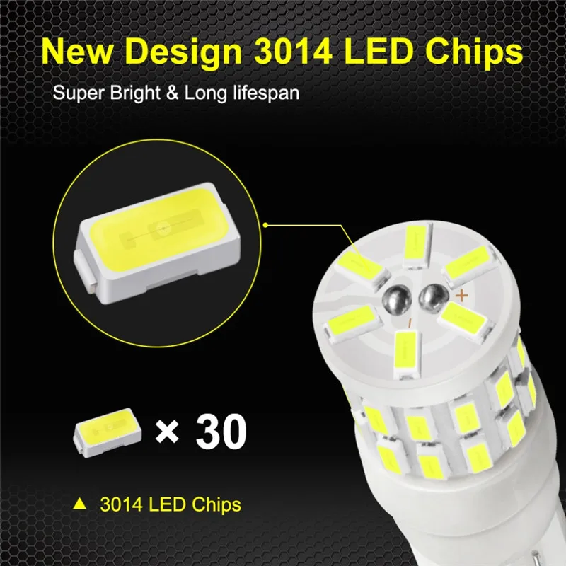 

20pc 10pcs T10 W5W Led Bulb WY5W 501 2825 168 Ceramic Bulb 3014 30SMD Auto Lamps Super Bright LED Car Reading Dome Lights 6000K