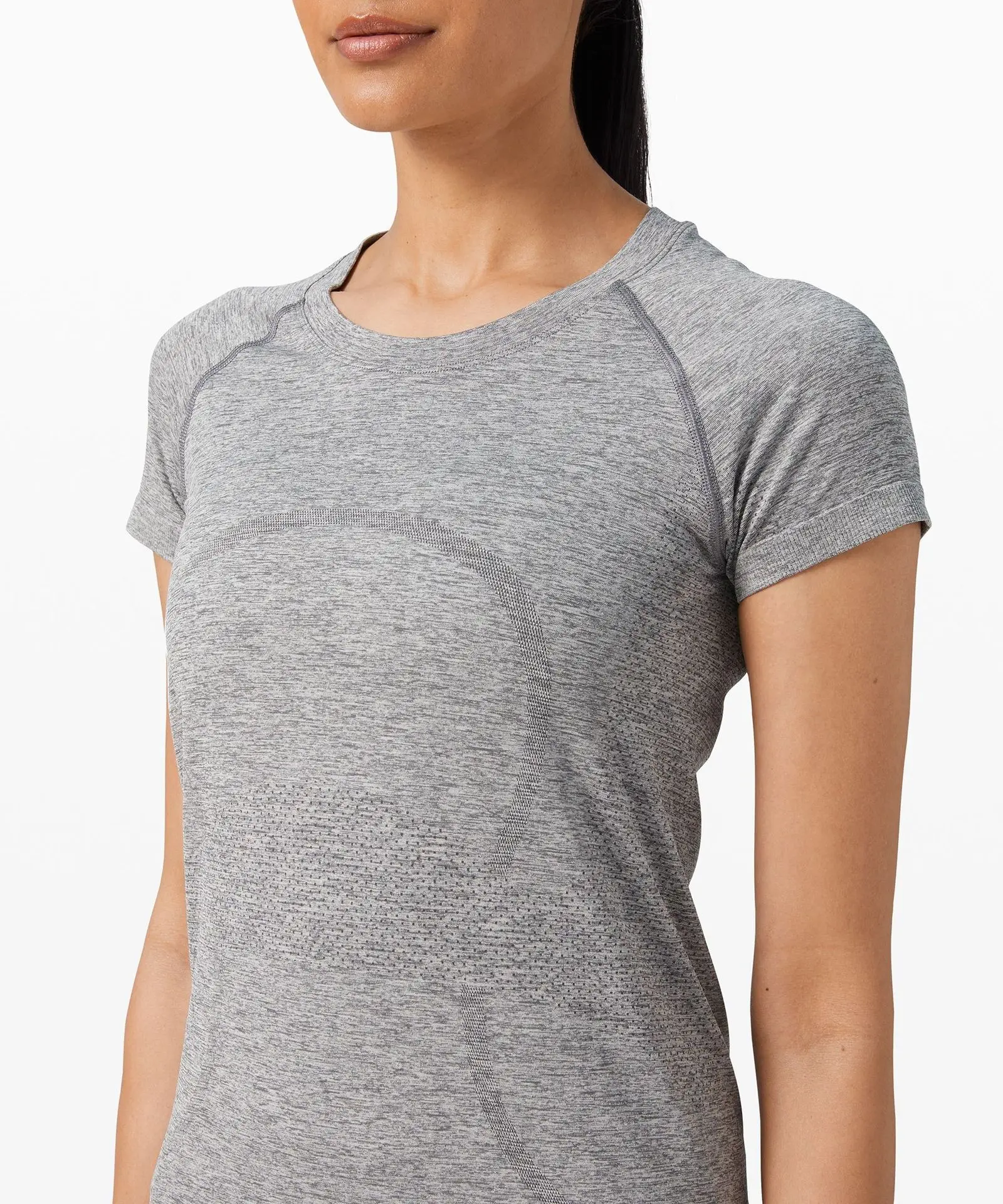 

lulu yoga tshirt knitted traceless clothes sports short sleeve high elastic traceless fitness training for women's top