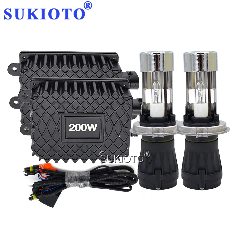 Биксеноновый HID конверсионный комплект SUKIOTO 200 Вт H4 ксеноновый балласт