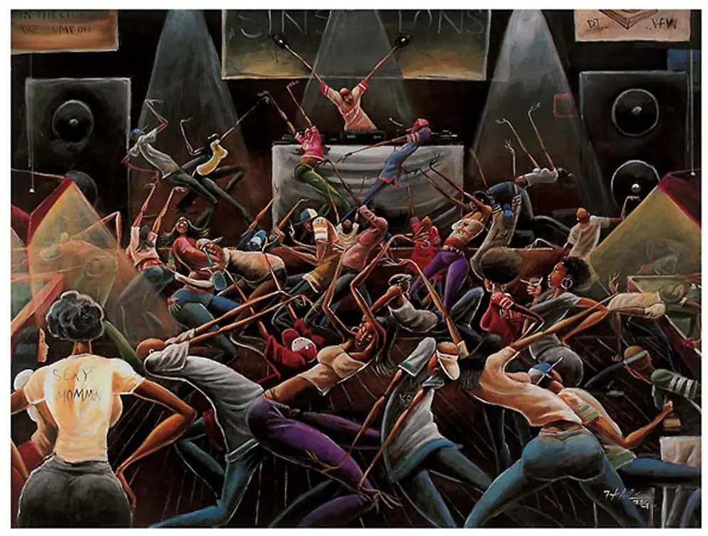 

Metal wall plateJump Off Frank Morrison Art Print Poster 36x27.25