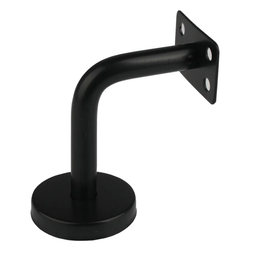 

5pcs Brackets 60*80MM Black Painted Wall Mount Stair Stainless Steel Handrail Brackets Flat Bent Hardware Stair Accessories